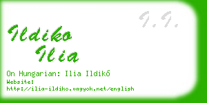ildiko ilia business card